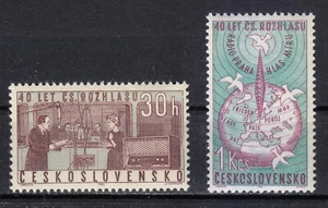 Checoslovaquia 1963 Mi 1403-1404 Sc 1176-1177 radio checoslovaca ** - Imagen 1 de 2