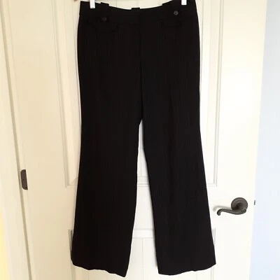 Pantalón Ann Taylor para mujer mezcla de lana a rayas negro talla 6 Foto 1 de 4