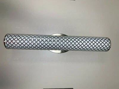 New Modern Wall Sconce Vanity 2 light Brush Nickel Finish w/ White Glass Shade - Image 1 of 4