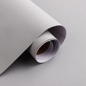 15.7" x 118" Solid Grey Wallpaper 15.7" x 118", Light Gray - Picture 1 of 6