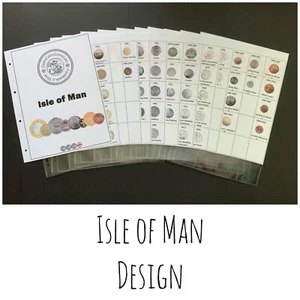 Isle of Man Design Coin Collector's Folder Inserts Covering 1p-£2 - Picture 1 of 2