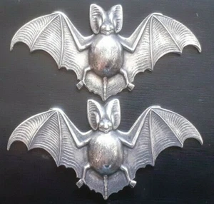SILVER PLATED VAMPIRE BAT MENUKI : Decoration for Japanese Samurai Sword - Picture 1 of 1