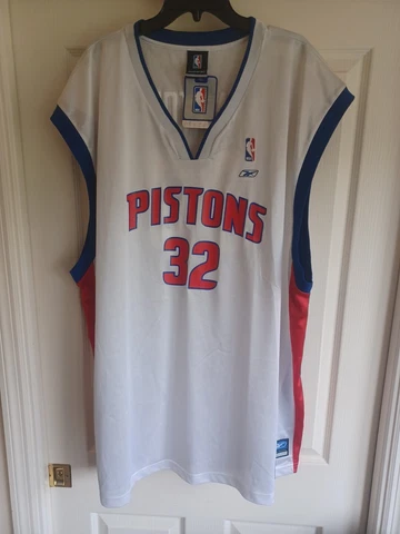 RARE NWT DETROIT PISTONS #32 RICHARD HAMILTON REEBOK JERSEY WHITE SIZE 4XL XXXL Cover