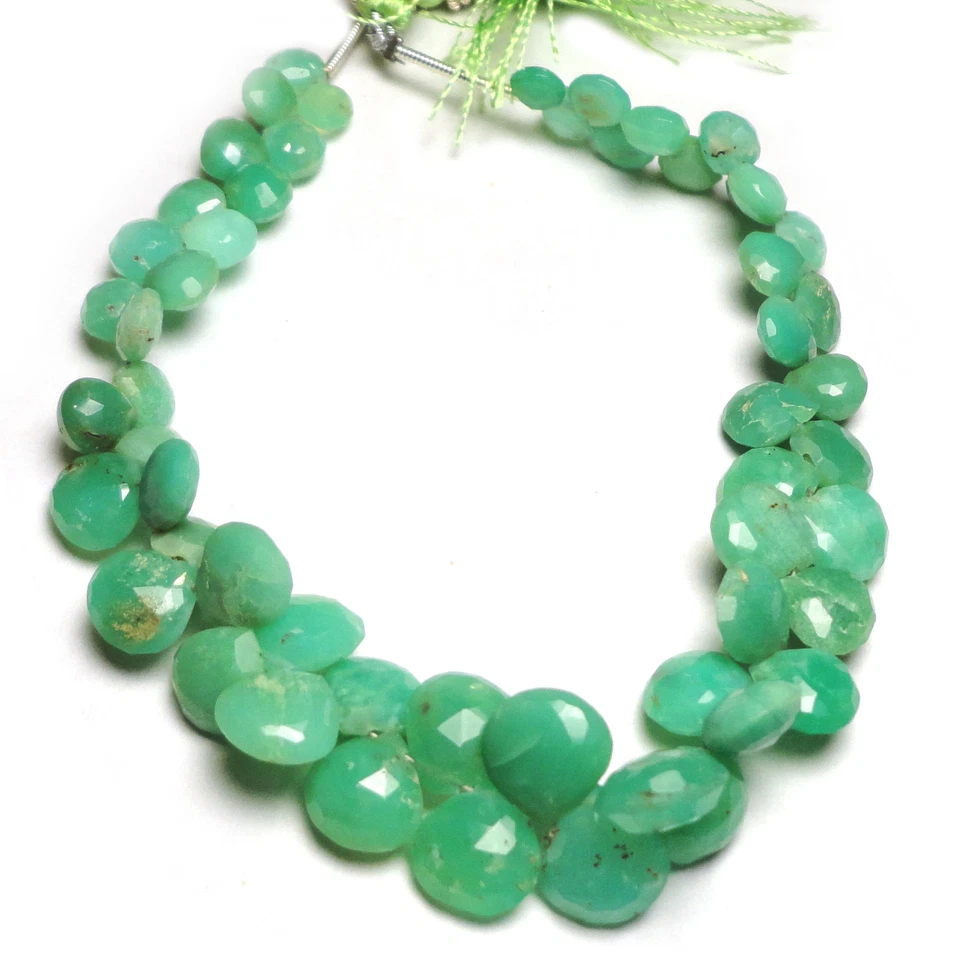 ¡BRIOLETTE CORAZÓN FACETADO CRISOPRASA VERDE 55! CUENTAS 945J 4x5x2mm a 7x9x3mm Foto 1 de 1