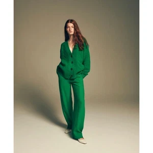 Pantaloni dritti J.Crew Kelly verdi a vita alta in crepe sfoderati BK631 taglia 4 - Foto 1 di 17