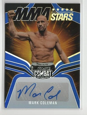 2025 Panini Combat Anthology Mark Coleman MMA Stars Blue Auto /49 - Image 1 of 2