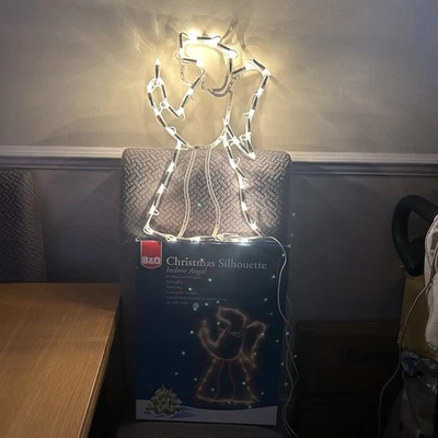 Christmas Silhouette Angel Indoor Light Decoration B&Q 43x26cms With 3M Cord - Image 1 of 4