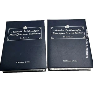 Collectible America The Beautiful State Quarters Vol I & II PCS Binders EUC - Picture 1 of 12