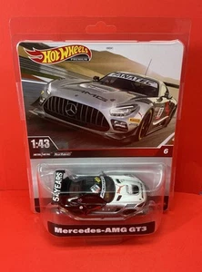 Hot Wheels Premium 1:43 Scale Metal Mercedes AMG GT3 No 6 in Black and Silver - Picture 1 of 4