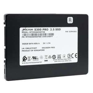 Micron 5300 Pro 960GB SSD 2.5 SATA MTFDDAK960TDS-1AW1ZABYY Solid State Drive ssd - Afbeelding 1 van 2