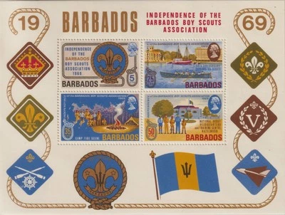 BARBADOS: 1969 SCOTT # 326a s/s INDEPENDANCE OF BARBADOS BOY SCOUTS ASSOC. M/NH - Image 1 of 2