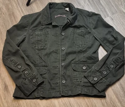 Chaqueta de mujer Caribbean Joe mediana vintage verde con botones manga larga Foto 1 de 4