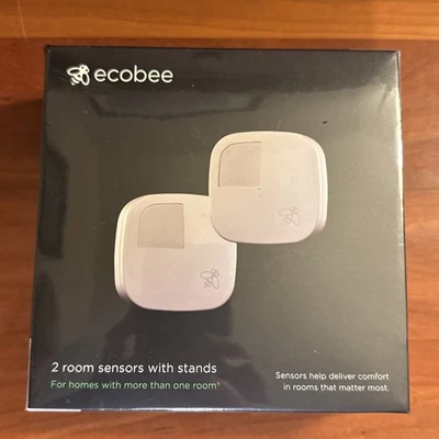 ecobee 2 Room Sensors with Stands White NEW SEALED - Image 1 of 3
