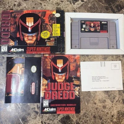 Judge Dredd SNES Super Nintendo CIB With Manual, Poster & Reg Card - Image 1 of 4
