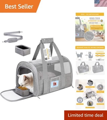 Airline Approved Collapsible Pet Carrier for Dogs and Cats Under 15 lbs - Grey - Image 1 of 4