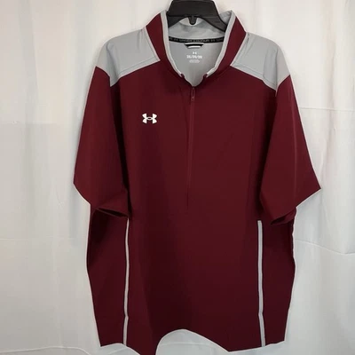 Pullover Under Armour 2XL Para Hombre Motivate 3.0 Manga Corta Media Cremallera Gris Borgoña Foto 1 de 4