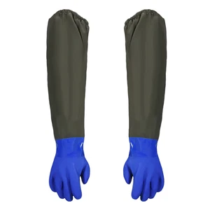 Teichhandschuhe Lang Wasserdichte Handschuhe Aus Gummi 1 Stk Teichhandschuhe Neu - Bild 1 von 12