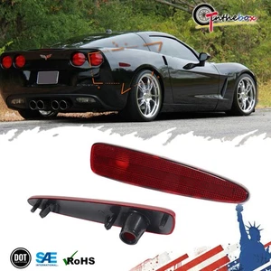 2X Red Lens Rear Side Marker Lights Housings For Chevrolet 2005-2013 Corvette C6 - Picture 1 of 8