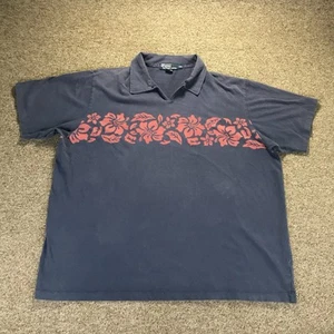 Vintage 90er Ralph Lauren Hawaii Poloshirt 2XL XXL Tropical Beach Floral - Bild 1 von 8