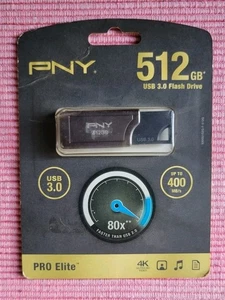 PNY USB 3.0 Flash Drive 512GB Black P-FD512PRO-GE BRAND NEW!!!!!! - Afbeelding 1 van 2