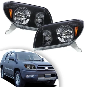 Pair Black Headlights Headlamps Fit For 2003 2004 2005 Toyota 4-Runner 03-05 - Picture 1 of 16