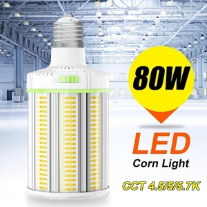 LED Corn Light Bulb 80W/60W/48W Adjustable 4500K/5000K/5700K Garage Warehouse UL - Picture 1 of 16