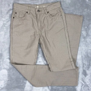 Pantalones de mezclilla para mujer 7 For All Mankind 14 color tostado pata de gallo pierna recta bordado bolsillo - Imagen 1 de 10