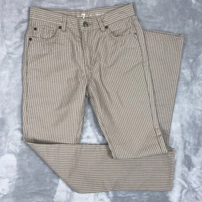 Pantalones de mezclilla para mujer 7 For All Mankind 14 color tostado pata de gallo pierna recta bordado bolsillo Foto 1 de 4