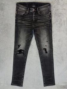 American Eagle Jeans Herren 30x34 Schwarz Distressed Denim Straight Slim Low Rise - Bild 1 von 10