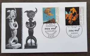 [SJ] Germany France Joint Issue Max Ernst Painting 1991 (joint FDC) *dual PMK - Picture 1 of 5