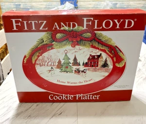 Fitz And Floyd "HOME WARMS THE HEART" Weihnachtsplatte - Bild 1 von 14