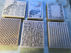Choose One LARGE Sized Rubber Stamp-Wood Mounted-barn,stripes,bark, checkerboard