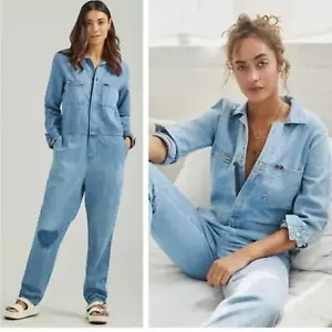 Free People x LEE current jean utility jumpsuit coverall heart NWT size small - Picture 1 of 7