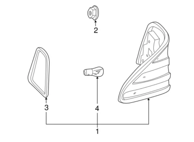 Mercedes Benz Genuine CLK320 CLK430 1998-2003 Left Tail Lamp Assembly 2088200364 - Image 1 of 3
