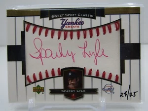 SPARKY LYLE 2003 SWEET SPOT YANKEES GREATS RED INK AUTOGRAPH AUTO! #24/25! - Picture 1 of 2