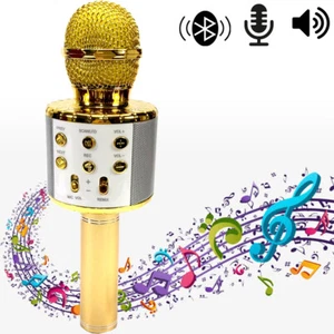 Micrófono de karaoke inalámbrico Bluetooth micrófono altavoz se adapta a todos los teléfonos inteligentes dorado #2 - Imagen 1 de 2