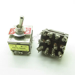 Interruptor de palanca de alta resistencia 4PDT 12 tornillos terminal encendido 2 posiciones 12 mm 15A 380 V - Imagen 1 de 5