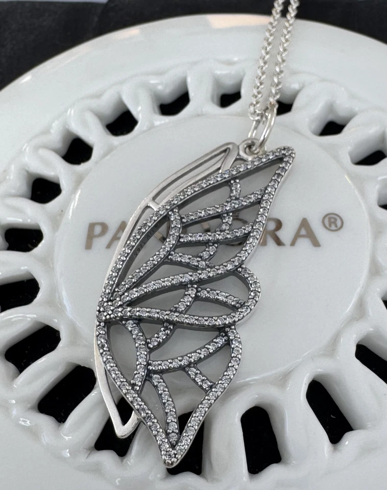Auténtico Collar Mariposa Pandora Nuevo Principiante #390367CZ- 90 cm / 35,4 pulgadas Foto 1 de 4