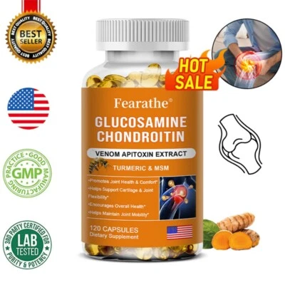 Glucosamina Condroitina Cúrcuma y MSM - Huesos, Cápsulas de Soporte Articular Foto 1 de 4