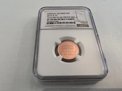 2017-S  LINCOLN CENT CLAD PF SET NGC PF70 RD UC BROWN LABEL TOP POP ONLY 67 - Image 1 of 4