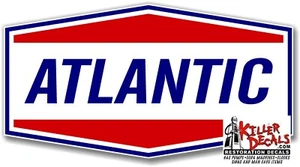 (ATLA-3) 18" 1933-66 ATLANTIC GASOLINA ACEITE CALCOMANÍA VINILO LATA BOMBA DE GAS LUBRICANTE - Imagen 1 de 1