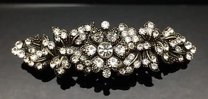 Vintage Gold Crystal Antique Hair Comb Clip Barrette Bridal Formal 7cm Wedding - Picture 1 of 5