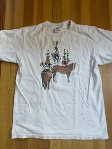 VTG 2004 Liberty Graphics T-Shirt S Organic Cotton Barn Animals - Picture 1 of 10