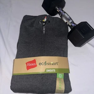 Men's Hanes Full-Zip Hoodie Size XL Black Eco Smart Long Sleeve New C1 - Picture 1 of 4