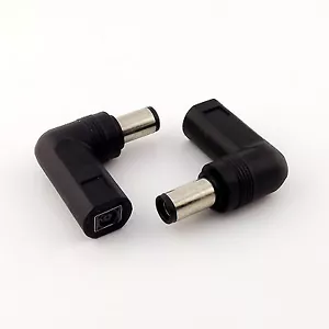 DC Power 4.5x3.0mm Female Jack to 7.4x5.0mm Male Right Angle Adapter for HP DELL - Picture 1 of 5