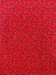 Wamsutta O.T.C. Tarjetas Hallmark Rojo Ditsy Acebo Estampado Completo Tela Remanente - Imagen 1 de 9