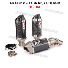 For Kawasaki ER-6N Ninja 650F 650R Exhaust Tips Muffler Slip On Middle Link Pipe
