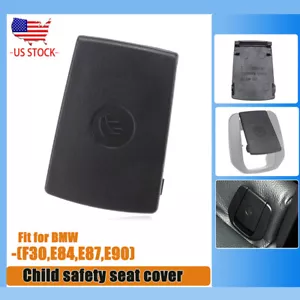Black Rear Child Seat Safe Anchor ISOFix Cover Flap For BMW E84 E87/E90/F30 US - Bild 1 von 6