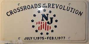 NJ 76 Crossroads of the Revolution Jul 1975 Feb 77 Vanity Souvenir License Plate - Picture 1 of 2
