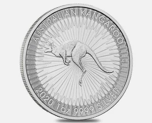 Moneda bullion de plata fina Australian Kangaroo 9999 2020 1 oz Perth Mint. - Imagen 1 de 2